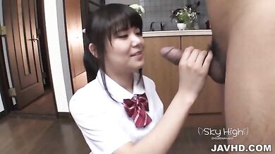 Young Haruka Miura needs cock in both her holes