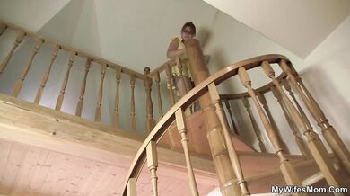 Finding older mother riding his cheating dick