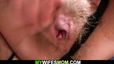 Wife watching her slim stepmother riding his cock