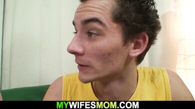 Wife goes crazy seeing her busty mother riding his cheating dick