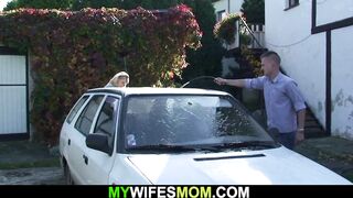 He caught cheating with blonde mother inlaw outside
