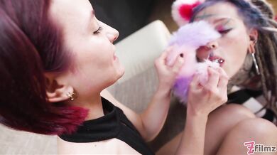 PET PLAY dominatrix controls TATTOO cat-girl