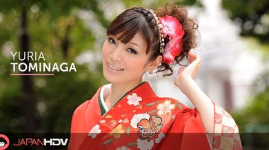 Kimono Lady Yuria Tominaga is walking thinking about dirty things...