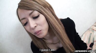Yui Nagahara with round tits and round ass cheeks sucks cock after