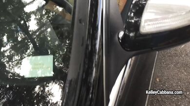 MILF car masturbation