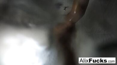 Alix Lynx takes a quick post-sex shower