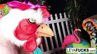Leya Falcon feeds her BBC Anal creampie to her chicken cuck sissy bitch!