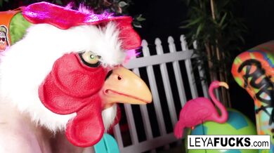Leya Falcon feeds her BBC Anal creampie to her chicken cuck sissy bitch!