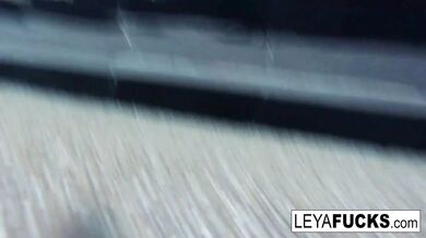Leya and Lynn have a lesbian romp in a pool