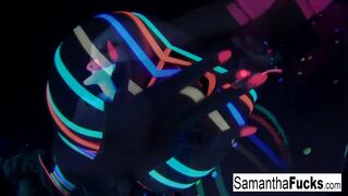 Samantha gets off in this super hot black light solo