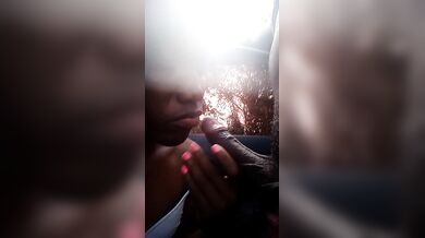 Sucking on Lamar 10 inches Dick in the back of his car