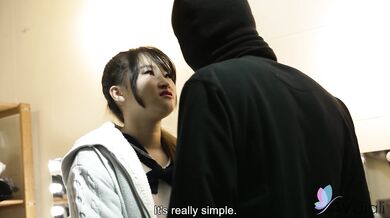 Mio has never seen such a massive cock. And you can see it on her face