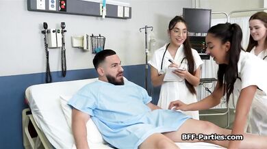 Sexy medics running extra tests on hard cock