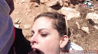 Outdoor Blowjob From Brunette Amateur Slut