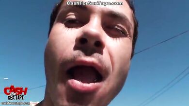Young couple films fuck in fresh air
