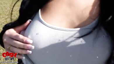 Babe gets cash for hard sex in the car
