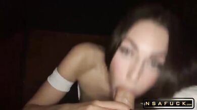 Risky Blowjob in the Movie Theater