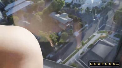 Stepsister Fucking Dildo on Gold Coast Queensland Balcony