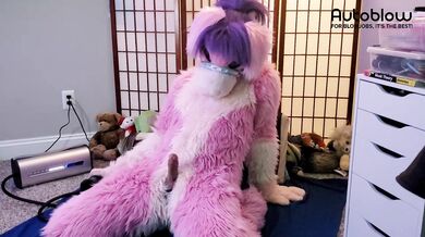 Pink furry Vicky Tart CANNOT GET ENOUGH of VacuGlide.