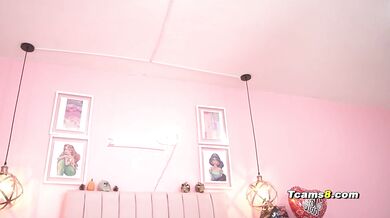 Busty Sissy trap gently stroke her big cock