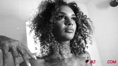 Leah Michelle in an artistic black and white solo