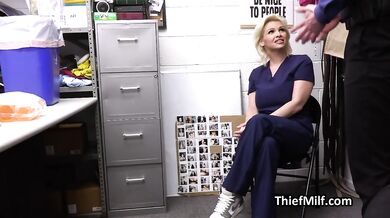 Security officer fucks busty nurse for stealing meds