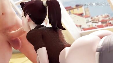 D.Va Korean Girl Wear School Uniform Short Hanbok Ponytail Hair Nerdy Glasses Masturbation Blowjob Foot Job Cowgirl Anal Interracial Fucked By Horny White Western Guy Fandom Overwatch