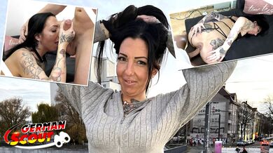 GERMAN SCOUT - Inked German Cougar Sara Deluxe with Big Ass First Time Casting Fuck