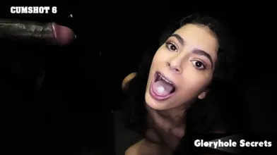 Gloryhole Secrets - Busty Latina Love Yummy White Cum At The Gloryhole - Angel Gostosa