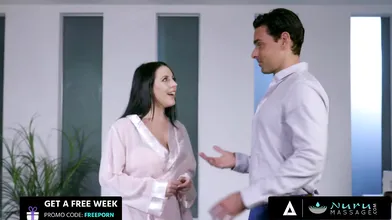 NURU MASSAGE - Sexy Angela White Gives Perfect NURU Massage To A Client She Has A Crush On