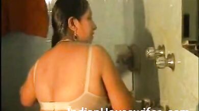 Hot Indian Bhabhi Taking Shower In Lingerie