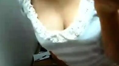 Indian university girl showing cleavage breasts