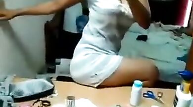 Indian university girl showing cleavage breasts