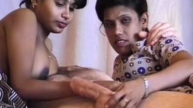 busty desi indian in a real threesome