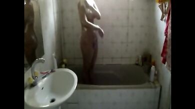 Indian sister filmed in the shower