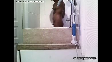 Indian stepdaughter spied in the shower