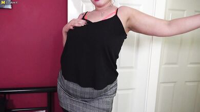 Big breasted British temptress playing with herself