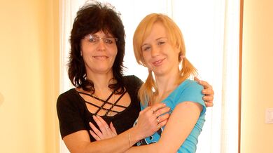 Hot blonde doing a mature lesbian