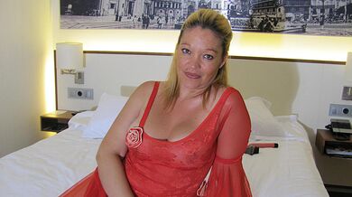Big titted mama playing with herself