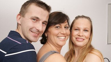 Horny housewife and hot MILF in threesome