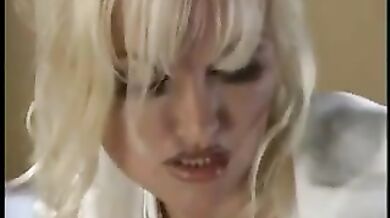 Slutty Bailey takes a massive load of cum all over her face.