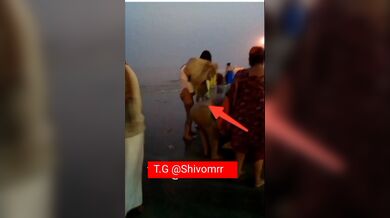 Indian women outside bathing video
