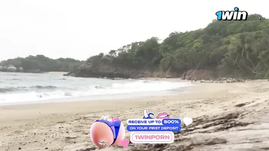 Public fuck-fest with inexperienced duo on beach - muddy blowage and spunk in gu