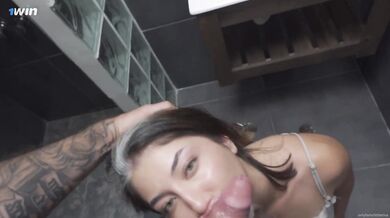 He pushes his large fuck-stick into her taut ass, making her jism stiffer than e