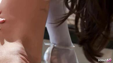 Nymphomaniac MILF Nurse tricked blonde Teen Patient to First Lesbian Sex in Hospital