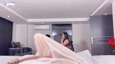 While my buddy is having sex, I take off his condom - super hot hardcore porn!