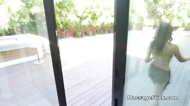 Lucky masseur gets milked by two POV style