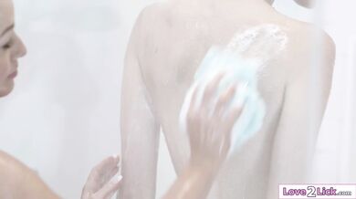 Im sharing a shower with my stepmoms super hot big tits gf
