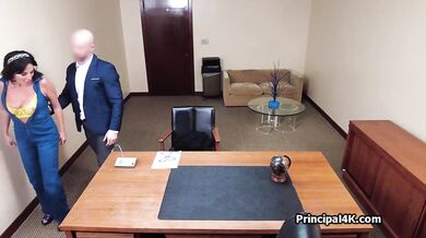 Principal tries on mature teachers juicy pussy