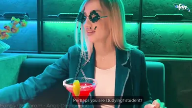 Public oral pleasure with a warm platinum-blonde in a night club toilet on the v